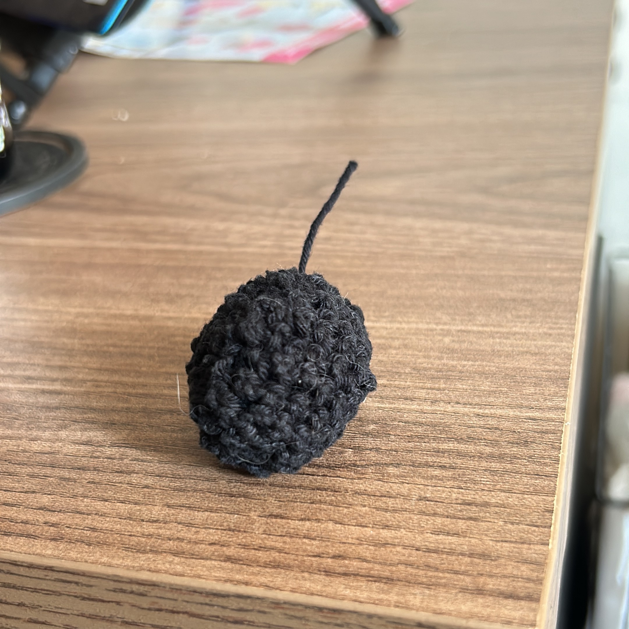 An oval crochet 'ball'